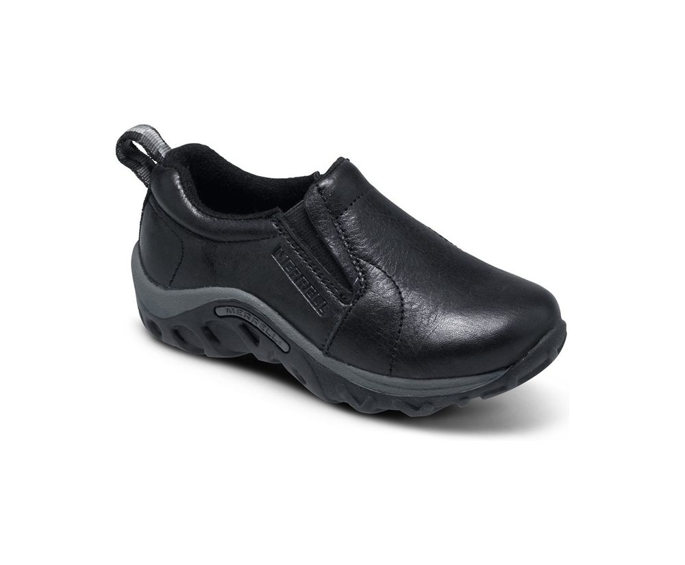 Merrell Slip Ons Black - Jungle Moc Leather - Kids 26NBKWGRY